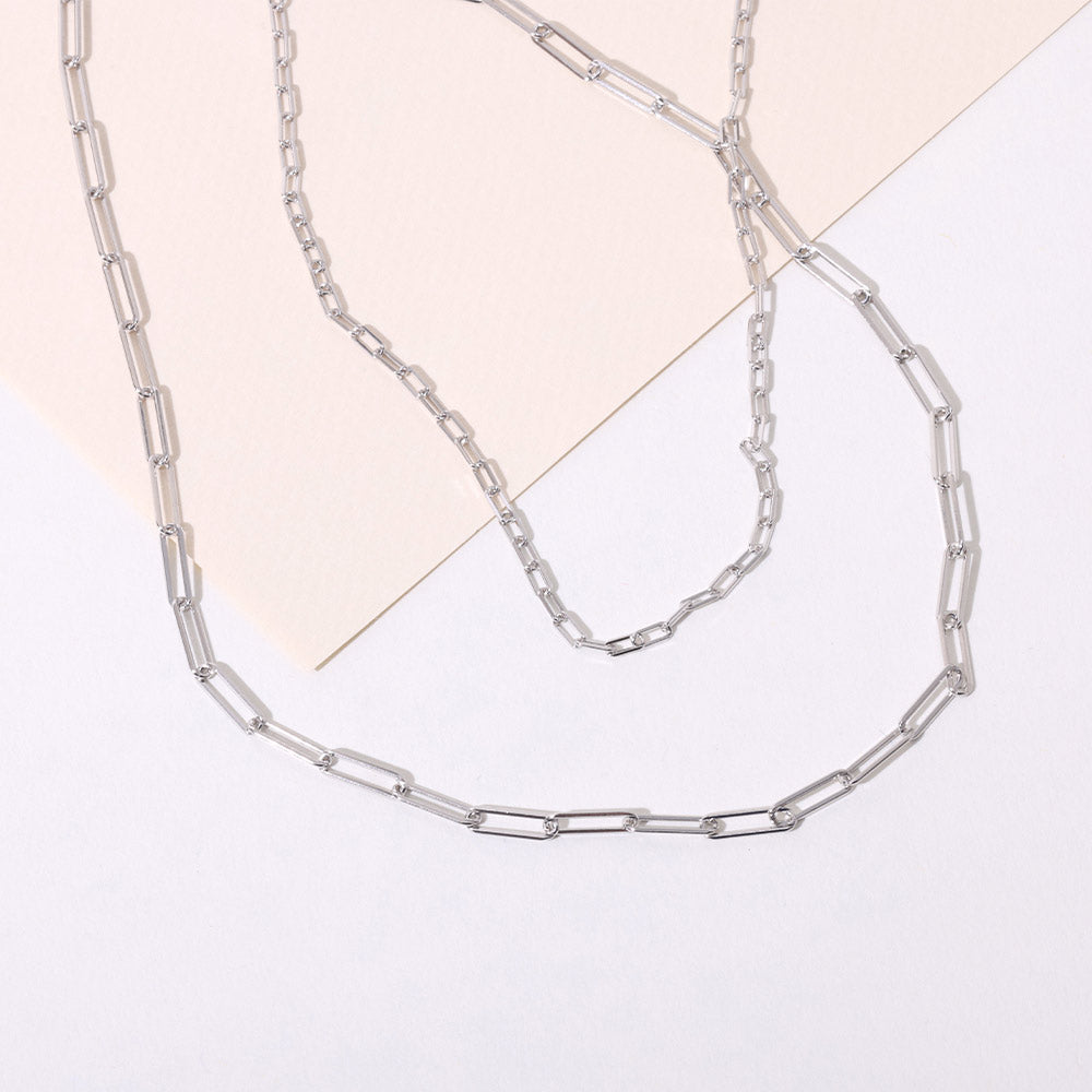 Chunky Square link chain small Silver