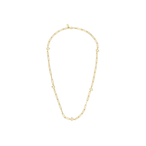 Ruth large chunky charm lock necklace, gold plated