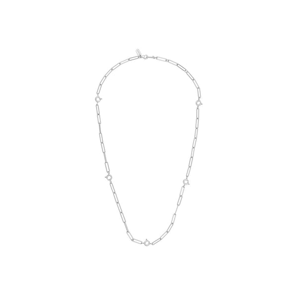 Ruth large chunky charm lock necklace, silver