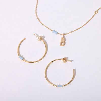 Bow tie Hoops (set of 2 pcs) - Goldplated