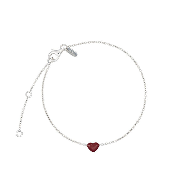 Little Big Love Armbånd Burgundy, Sølv fra Design Letters – produktbillede