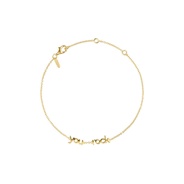 Vocabulary bracelet, gold plated