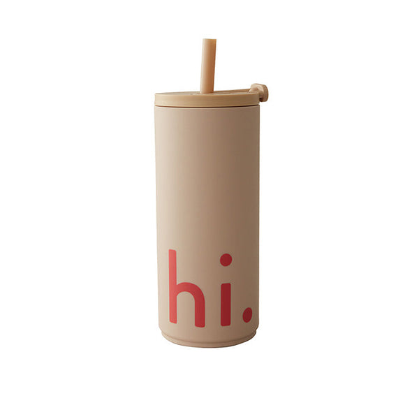 Travel cup with straw 500ml with soft coating