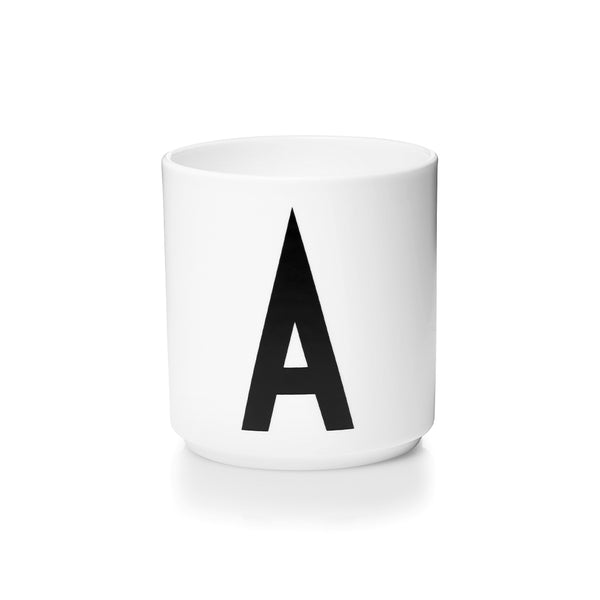 Personlig porcelæn kop A-Z - Hvid