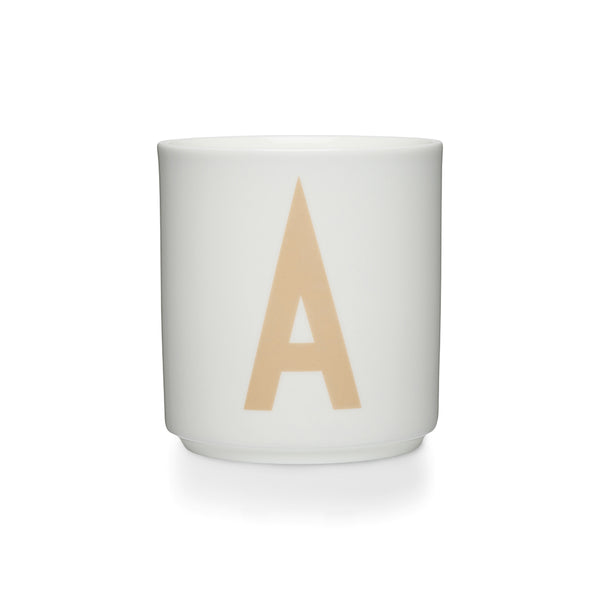 Personlig porcelænskop A-Z - Hvid