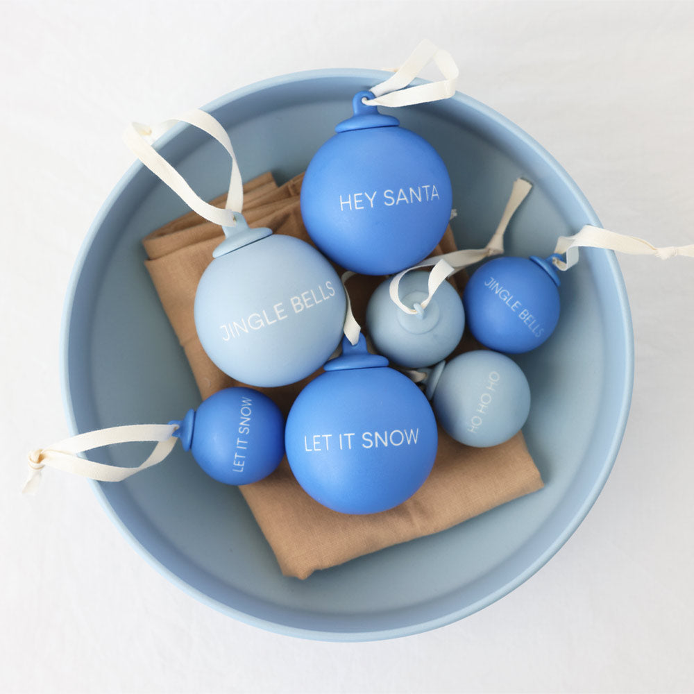 Xmas Decoration Set Blue - Small + Large Balls