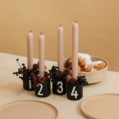 Advent Set Black Mini Cups + Candle Holders