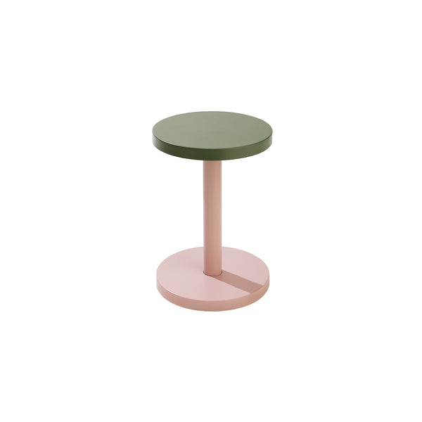 STORD Taburet & Sidebord – Lille 45 cm, Rosa/Grøn