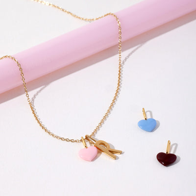 Close to my Heart. Enamel charm, gold plated