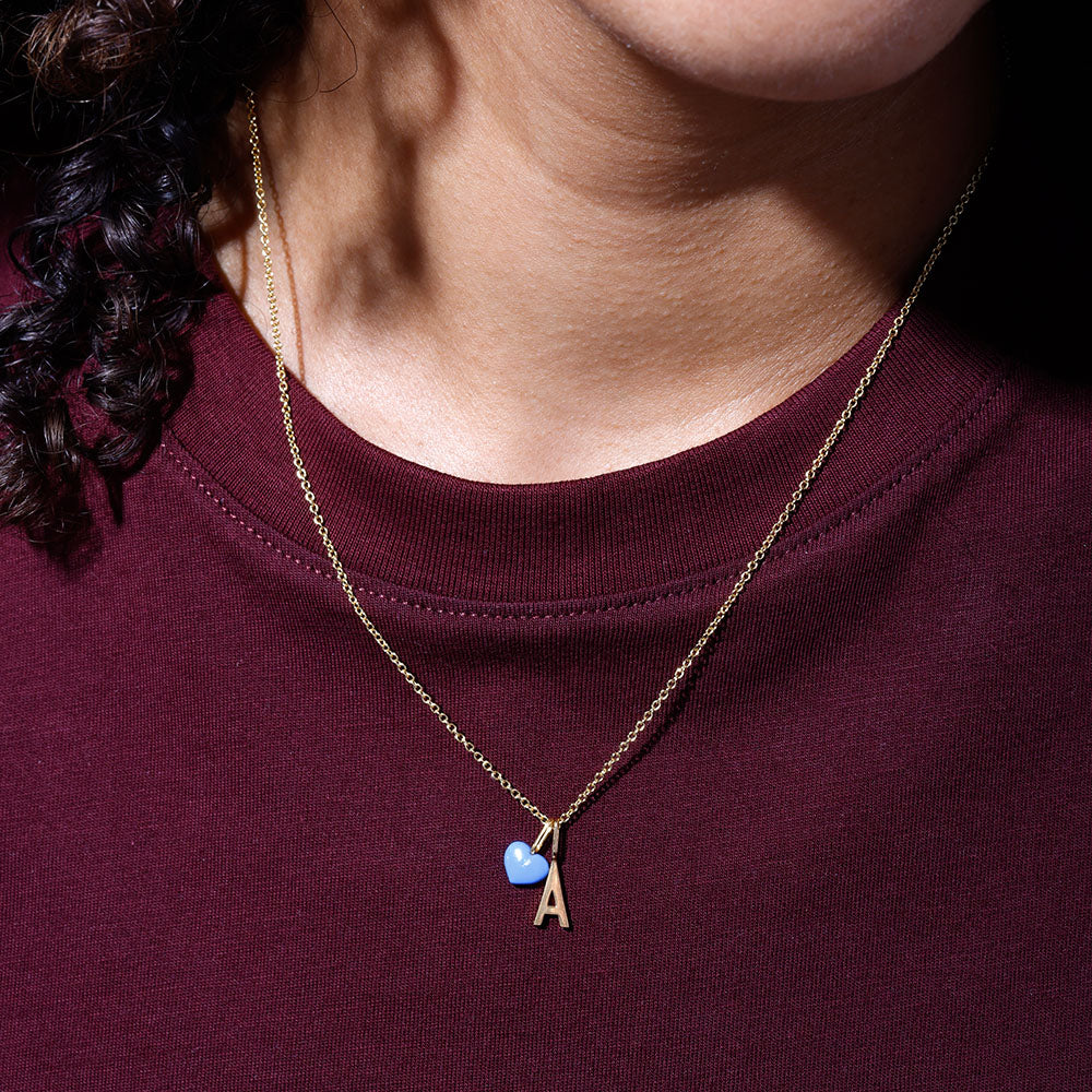 Close to my Heart. Enamel charm, gold plated