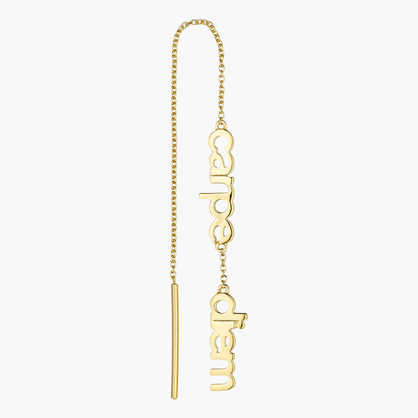 Vocabulary ear chain, gold plated