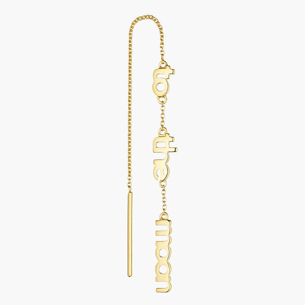 Vocabulary ear chain, gold plated