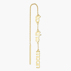 Vocabulary ear chain, gold plated