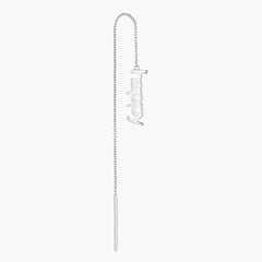 Vocabulary ear chain, silver