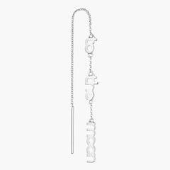 Vocabulary ear chain, silver