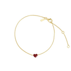 Little Big Love Armbånd Burgundy - Guldbelagt
