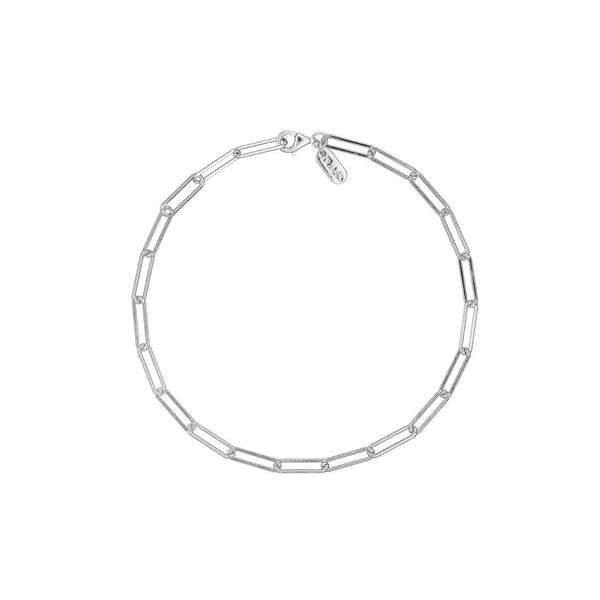 Chunky square link chain large bracelet - Silver