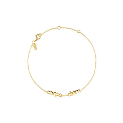 Vocabulary bracelet, gold plated