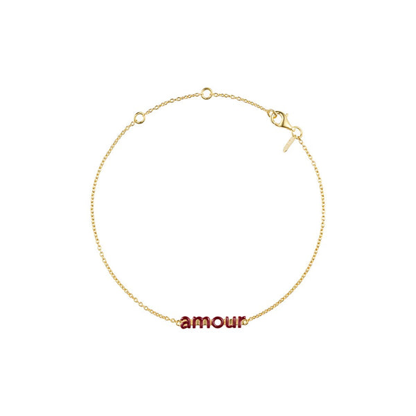 Vocabulary enamel bracelet, gold plated
