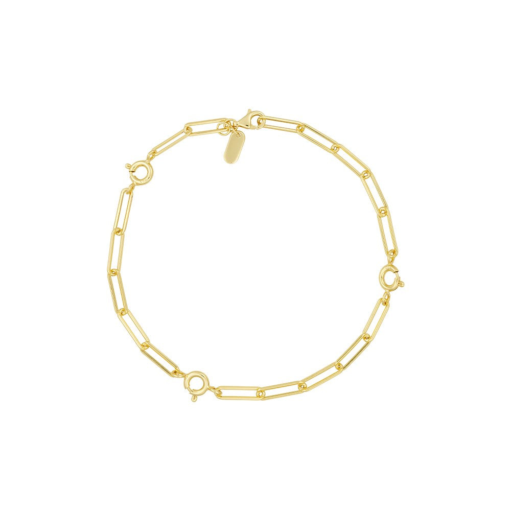 Ruth large chunky charm lock bracelet, gold plated