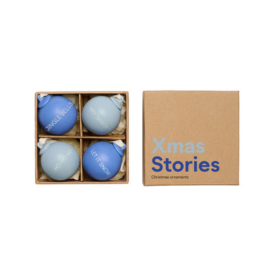 XMAS Stories Ball Pendants 40mm (Set of 4 pcs)