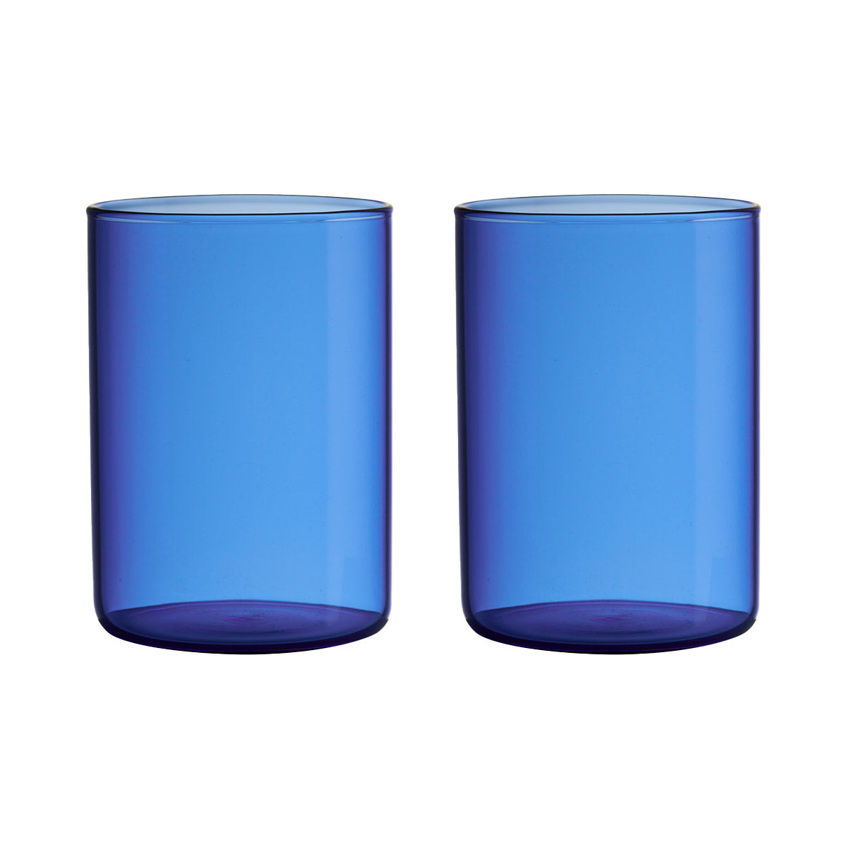 Tube Glass Carafe and 4x Drinking Glass Set - Blue