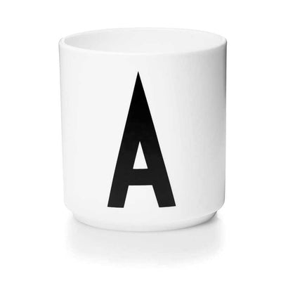 Personlig porcelæn kop A-Z - Hvid