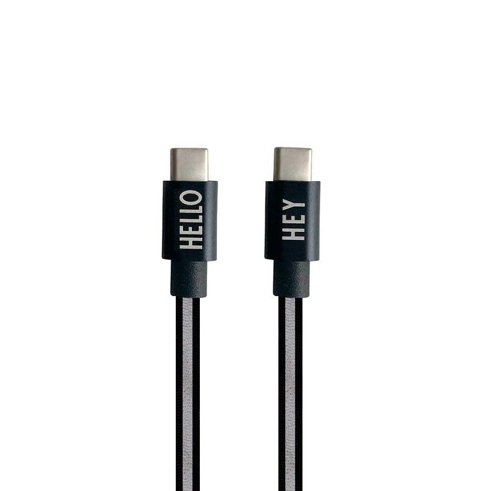USB-C til USB-C kabel 2m - Sort & Hvid