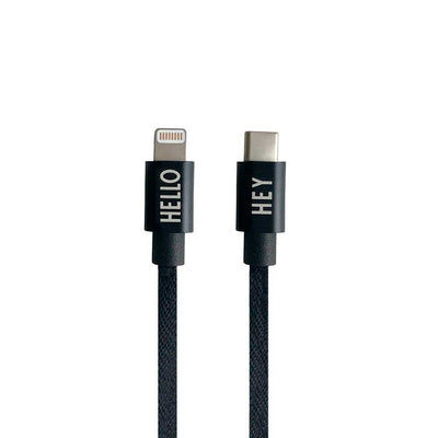 USB-C til opladningskabel 1.85m - Sort