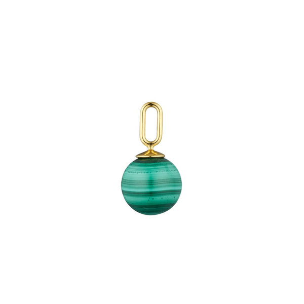 Stone Drop Charm 8mm (18k Guldbelagt)