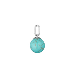 Stone Drop Charm 8mm (Silver)