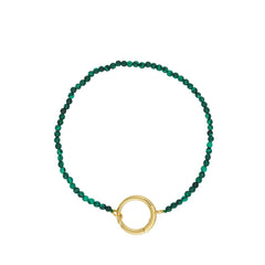 Gemstone Charm Lock Bracelet 2mm