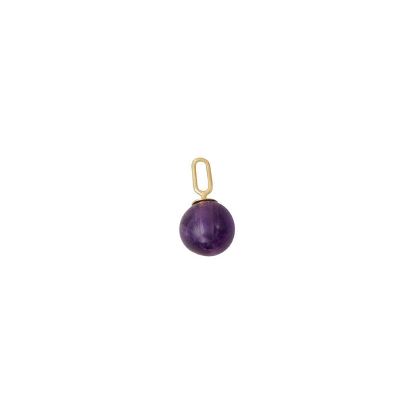Stone Drop Charm 8mm (18k Guldbelagt)