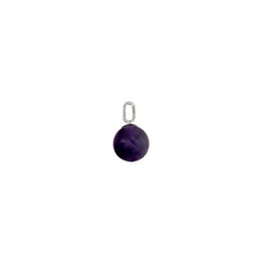 Stone Drop Charm 8mm (Silver)